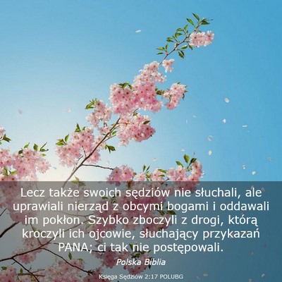 Picture 03 - Księga Sędziów 2:17 POLUBG - Lecz także swoich sędziów nie słuchali, ale - Bible Verse Picture