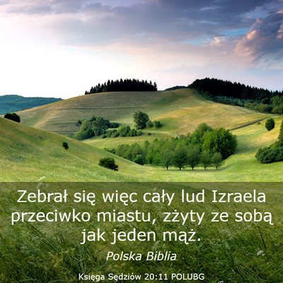 Picture 03 - Księga Sędziów 20:11 POLUBG - Zebrał się więc cały lud Izraela przeciwko - Bible Verse Picture