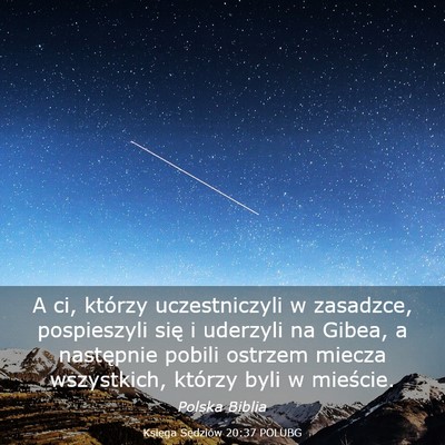 Picture 03 - Księga Sędziów 20:37 POLUBG - A ci, którzy uczestniczyli w zasadzce, - Bible Verse Picture