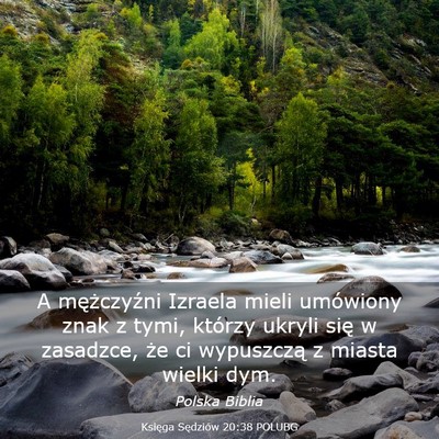Picture 03 - Księga Sędziów 20:38 POLUBG - A mężczyźni Izraela mieli umówiony znak z - Bible Verse Picture