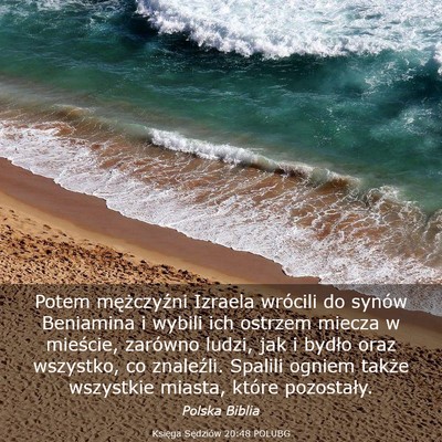 Picture 03 - Księga Sędziów 20:48 POLUBG - Potem mężczyźni Izraela wrócili do synów - Bible Verse Picture