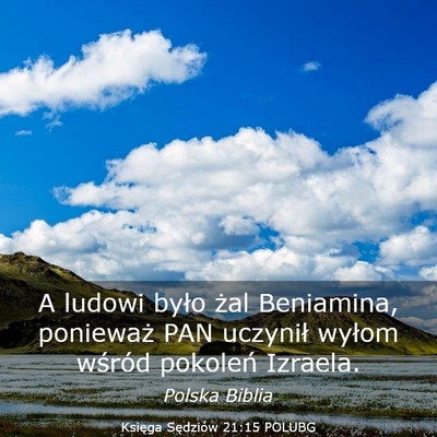 Picture 03 - Księga Sędziów 21:15 POLUBG - A ludowi było żal Beniamina, ponieważ PAN - Bible Verse Picture