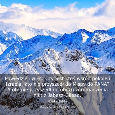 Picture 03 - Księga Sędziów 21:8 POLUBG - Powiedzieli więc: Czy jest ktoś wśród - Bible Verse Picture