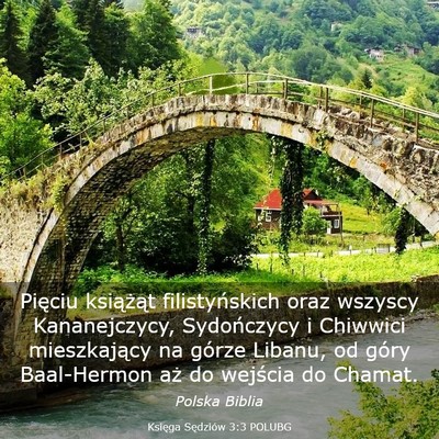 Picture 03 - Księga Sędziów 3:3 POLUBG - Pięciu książąt filistyńskich oraz wszyscy - Bible Verse Picture