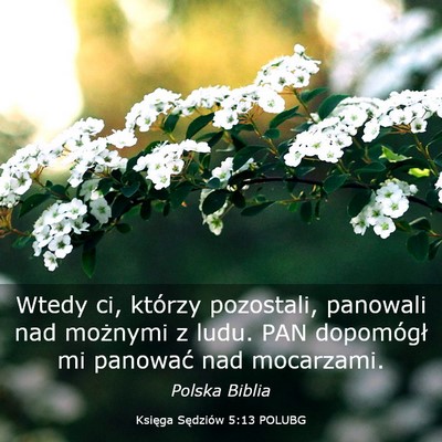 Picture 03 - Księga Sędziów 5:13 POLUBG - Wtedy ci, którzy pozostali, panowali nad - Bible Verse Picture