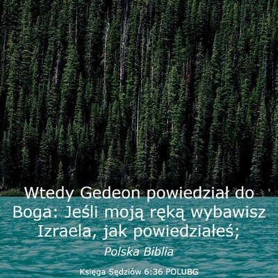 Picture 03 - Księga Sędziów 6:36 POLUBG - Wtedy Gedeon powiedział do Boga: Jeśli moją - Bible Verse Picture