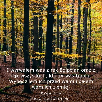 Picture 03 - Księga Sędziów 6:9 POLUBG - I wyrwałem was z rąk Egipcjan oraz z rąk - Bible Verse Picture