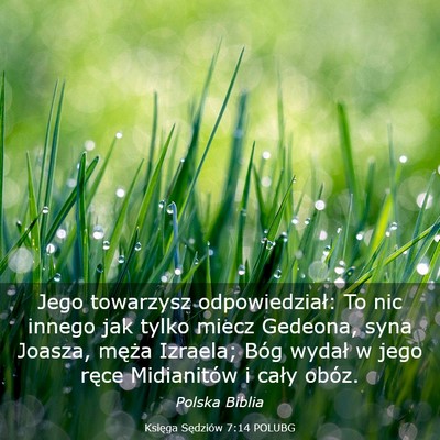 Picture 03 - Księga Sędziów 7:14 POLUBG - Jego towarzysz odpowiedział: To nic innego jak - Bible Verse Picture