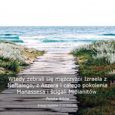 Picture 03 - Księga Sędziów 7:23 POLUBG - Wtedy zebrali się mężczyźni Izraela z - Bible Verse Picture