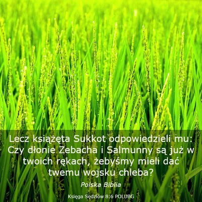 Picture 03 - Księga Sędziów 8:6 POLUBG - Lecz książęta Sukkot odpowiedzieli mu: Czy - Bible Verse Picture