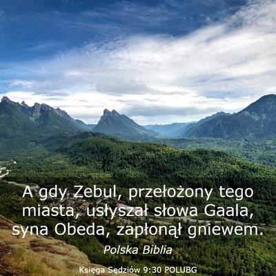 Picture 03 - Księga Sędziów 9:30 POLUBG - A gdy Zebul, przełożony tego miasta, usłyszał - Bible Verse Picture