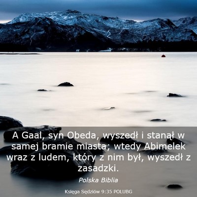 Picture 03 - Księga Sędziów 9:35 POLUBG - A Gaal, syn Obeda, wyszedł i stanął w samej - Bible Verse Picture