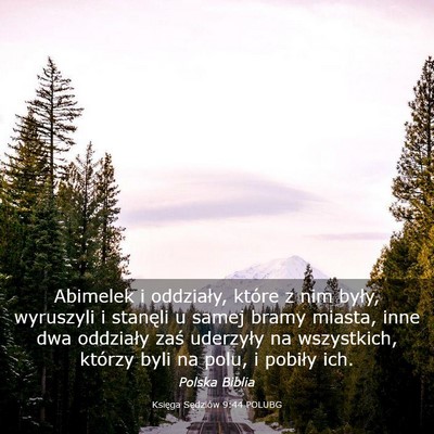 Picture 03 - Księga Sędziów 9:44 POLUBG - Abimelek i oddziały, które z nim były, - Bible Verse Picture