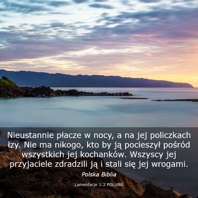 Picture 03 - Lamentacje 1:2 POLUBG - Nieustannie płacze w nocy, a na jej policzkach - Bible Verse Picture