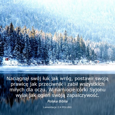 Picture 03 - Lamentacje 2:4 POLUBG - Naciągnął swój łuk jak wróg, postawił - Bible Verse Picture