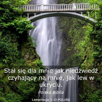 Picture 03 - Lamentacje 3:10 POLUBG - Stał się dla mnie jak niedźwiedź czyhający - Bible Verse Picture