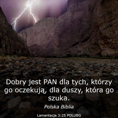 Picture 03 - Lamentacje 3:25 POLUBG - Dobry jest PAN dla tych, którzy go oczekują, - Bible Verse Picture