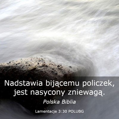 Picture 03 - Lamentacje 3:30 POLUBG - Nadstawia bijącemu policzek, jest nasycony - Bible Verse Picture