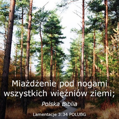Picture 03 - Lamentacje 3:34 POLUBG - Miażdżenie pod nogami wszystkich więźniów - Bible Verse Picture