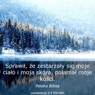 Picture 03 - Lamentacje 3:4 POLUBG - Sprawił, że zestarzały się moje ciało i moja - Bible Verse Picture