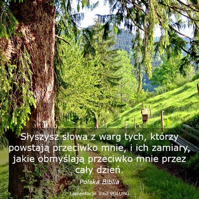 Picture 03 - Lamentacje 3:62 POLUBG - Słyszysz słowa z warg tych, którzy powstają - Bible Verse Picture