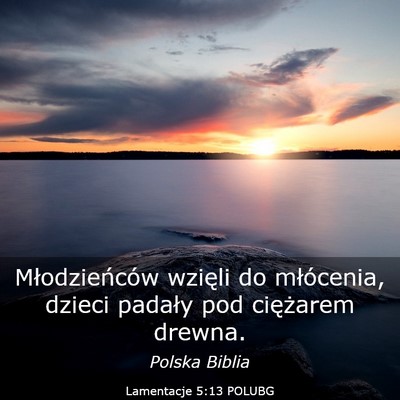 Picture 03 - Lamentacje 5:13 POLUBG - Młodzieńców wzięli do młócenia, dzieci - Bible Verse Picture