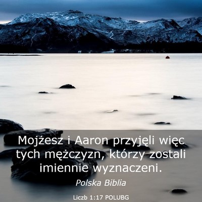 Picture 03 - Liczb 1:17 POLUBG - Mojżesz i Aaron przyjęli więc tych mężczyzn, - Bible Verse Picture