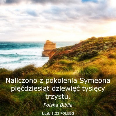 Picture 03 - Liczb 1:23 POLUBG - Naliczono z pokolenia Symeona pięćdziesiąt - Bible Verse Picture