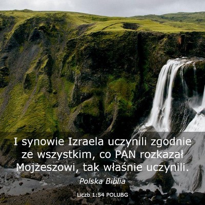 Picture 03 - Liczb 1:54 POLUBG - I synowie Izraela uczynili zgodnie ze wszystkim, - Bible Verse Picture