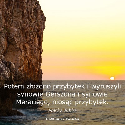 Picture 03 - Liczb 10:17 POLUBG - Potem złożono przybytek i wyruszyli synowie - Bible Verse Picture