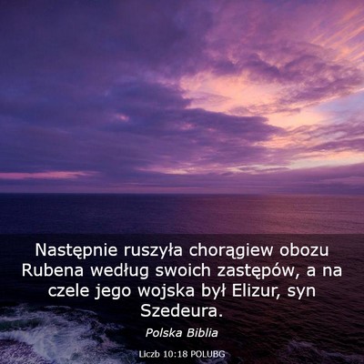 Picture 03 - Liczb 10:18 POLUBG - Następnie ruszyła chorągiew obozu Rubena - Bible Verse Picture