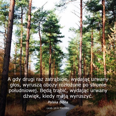 Picture 03 - Liczb 10:6 POLUBG - A gdy drugi raz zatrąbicie, wydając urwany - Bible Verse Picture