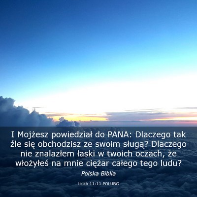 Picture 03 - Liczb 11:11 POLUBG - I Mojżesz powiedział do PANA: Dlaczego tak źle - Bible Verse Picture