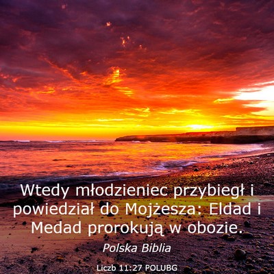 Picture 03 - Liczb 11:27 POLUBG - Wtedy młodzieniec przybiegł i powiedział do - Bible Verse Picture