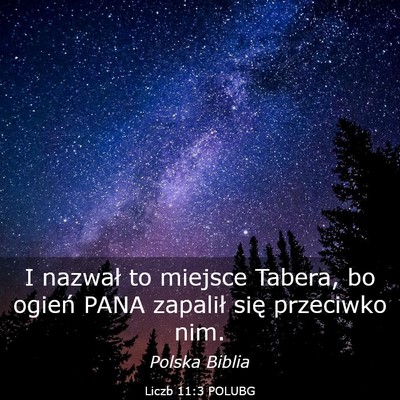 Picture 03 - Liczb 11:3 POLUBG - I nazwał to miejsce Tabera, bo ogień PANA - Bible Verse Picture