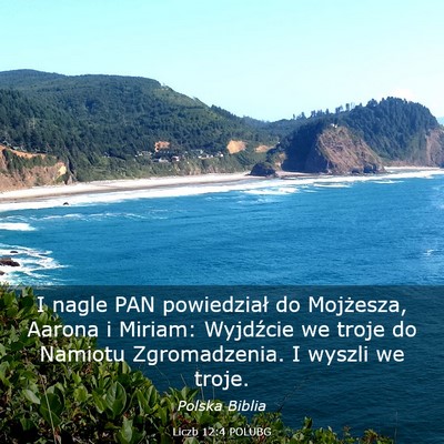 Picture 03 - Liczb 12:4 POLUBG - I nagle PAN powiedział do Mojżesza, Aarona i - Bible Verse Picture