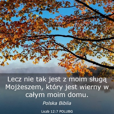 Picture 03 - Liczb 12:7 POLUBG - Lecz nie tak jest z moim sługą Mojżeszem, - Bible Verse Picture