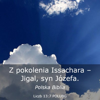 Picture 03 - Liczb 13:7 POLUBG - Z pokolenia Issachara – Jigal, syn - Bible Verse Picture