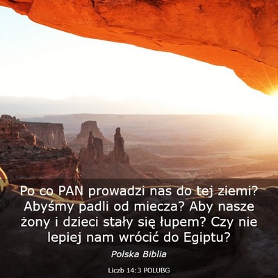 Picture 03 - Liczb 14:3 POLUBG - Po co PAN prowadzi nas do tej ziemi? Abyśmy - Bible Verse Picture