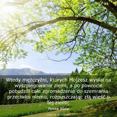 Picture 03 - Liczb 14:36 POLUBG - Wtedy mężczyźni, których Mojżesz wysłał na - Bible Verse Picture