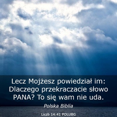 Picture 03 - Liczb 14:41 POLUBG - Lecz Mojżesz powiedział im: Dlaczego - Bible Verse Picture
