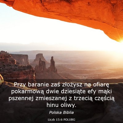 Picture 03 - Liczb 15:6 POLUBG - Przy baranie zaś złożysz na ofiarę pokarmową - Bible Verse Picture