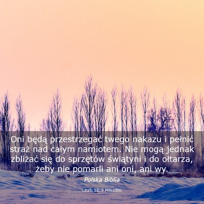 Picture 03 - Liczb 18:3 POLUBG - Oni będą przestrzegać twego nakazu i pełnić - Bible Verse Picture