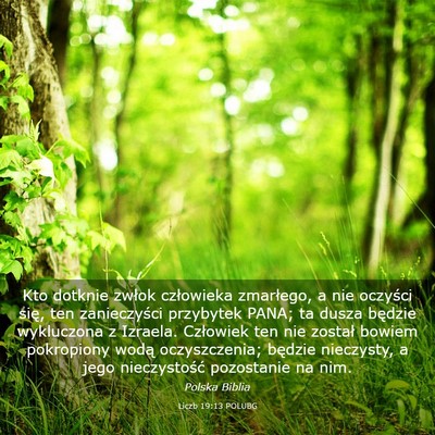 Picture 03 - Liczb 19:13 POLUBG - Kto dotknie zwłok człowieka zmarłego, a nie - Bible Verse Picture