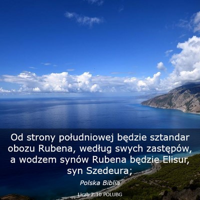 Picture 03 - Liczb 2:10 POLUBG - Od strony południowej będzie sztandar obozu - Bible Verse Picture
