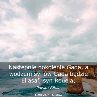 Picture 03 - Liczb 2:14 POLUBG - Następnie pokolenie Gada, a wodzem synów Gada - Bible Verse Picture