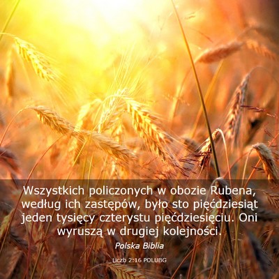 Picture 03 - Liczb 2:16 POLUBG - Wszystkich policzonych w obozie Rubena, według - Bible Verse Picture