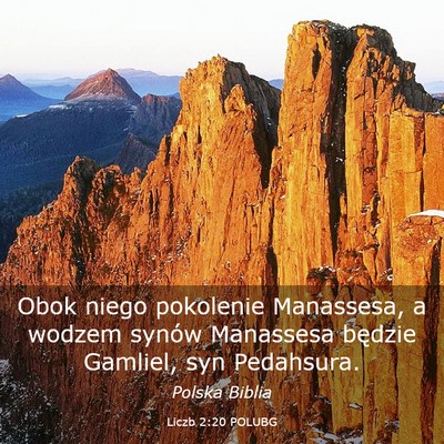 Picture 03 - Liczb 2:20 POLUBG - Obok niego pokolenie Manassesa, a wodzem synów - Bible Verse Picture