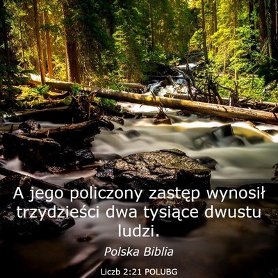 Picture 03 - Liczb 2:21 POLUBG - A jego policzony zastęp wynosił trzydzieści - Bible Verse Picture
