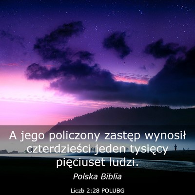 Picture 03 - Liczb 2:28 POLUBG - A jego policzony zastęp wynosił czterdzieści - Bible Verse Picture